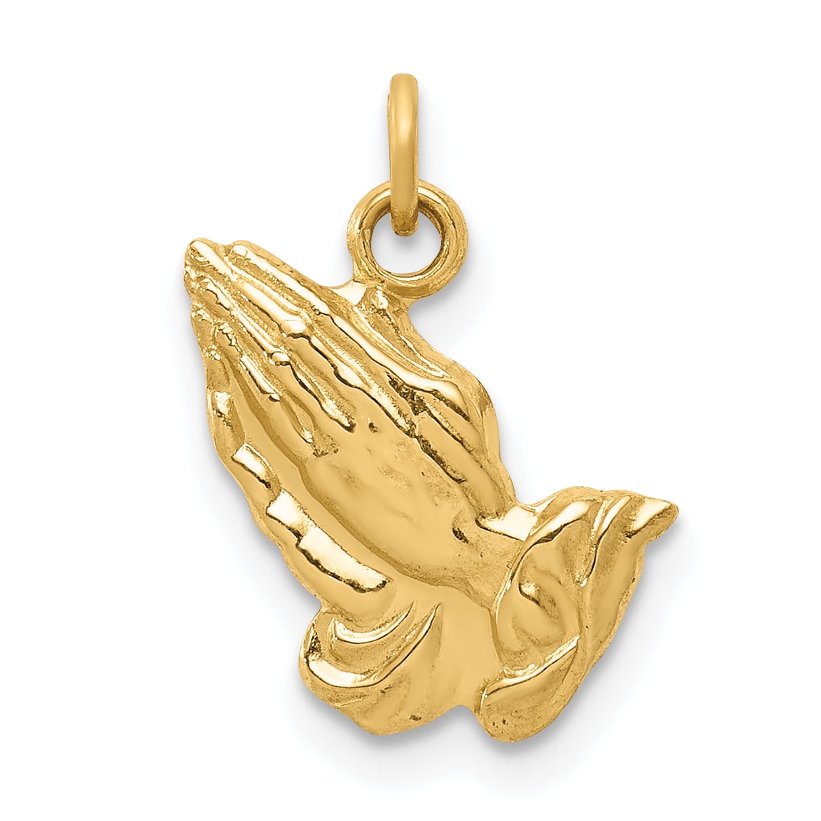 10k Yellow Gold Praying Hands Pendant Charm Necklace Religious H Fine Jewelry Gifts For Women For Her