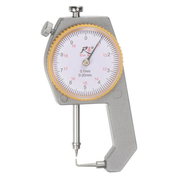 Dial Thickness Gauge 0-20mm | 0.01mm Mechanical Thickness Tester Gauge for Tube, Metal