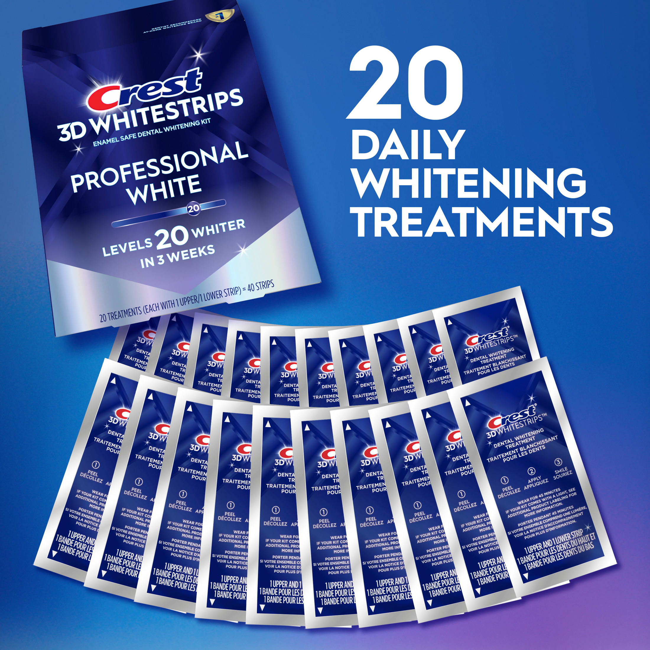 Crest 3D Whitestrips Professional White At-Home Kit, 20 Treatments photo 3