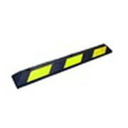 Cortina 2050PB 6 foot Parking Block - Black Rubber w/Yellow Reflective Stripes (2 Pack)