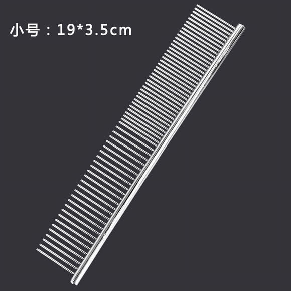 Zhuge 2-piece electroplated pet comb, durable and exquisite craftsmanship, straight lined grooming comb for dogs, silver (small size)