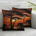 thumbnail image 3 of COMIO  Throw Pillow Cover Case African Animal Elephants Family Walk Sunset,Soft Pillow Case for Decorative Bedroom/Livingroom/Sofa/Farm House,Couch Pillow Cushion Covers, 3 of 5