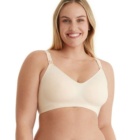 

Momcozy Nursing Bra for Breastfeeding Seamless Maternity Bra for Women Smooth Wireless Ivory White Large
