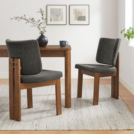 Modway Alba Armless Upholstered Dining Chairs Set Of 2 in Charcoal