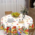 thumbnail image 5 of Spring Summer Tablecloth Round 60 Inch Watercolor Floral Table Cloth Circle Flower Seasonal Table Cover Tabletop for Home Decor Dining Room Kitchen Party Picnic, 5 of 7