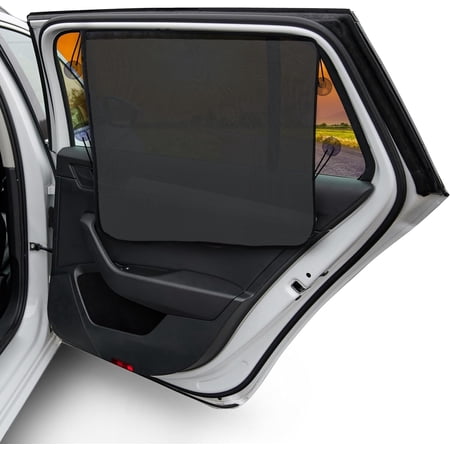 EcoNour Magnetic Car Sun Shade 2 Pack, Rear Side Window UV Protection, Privacy Curtain for Baby & Kids 26x19