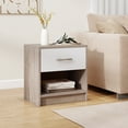 thumbnail image 4 of Costway Modern Nightstand Bedside Table with Drawer Open Storage Shelf for Small Spaces Light Gray, 4 of 10