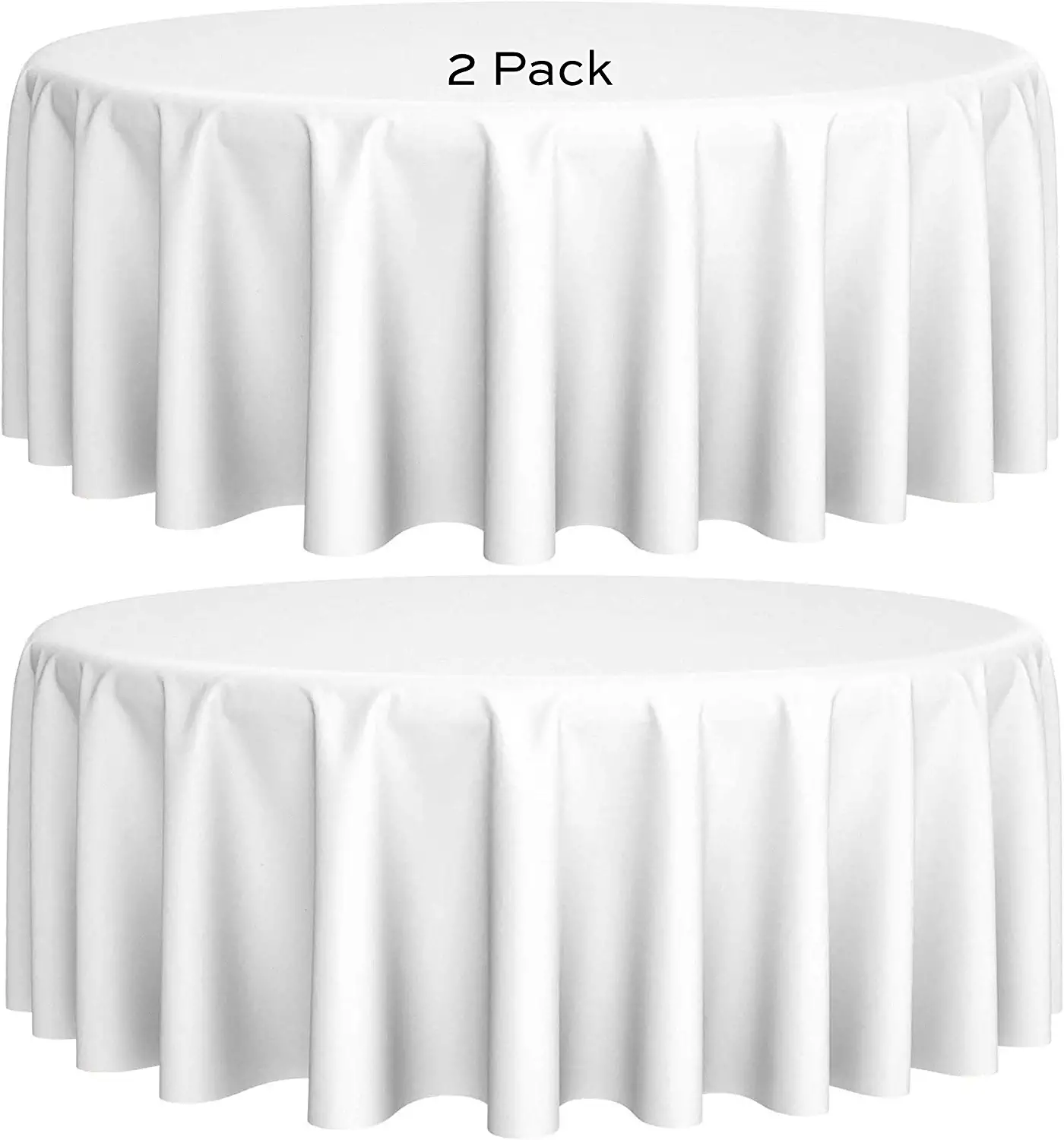 [2 Pack] 70" Round Premium Tablecloths for Wedding Banquet