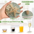 thumbnail image 7 of 6 Pcs Drink Coasters with Holder 3.94in Woven Coasters for Drinks Starfish with Flowers Coaster Set for Protection Table, 7 of 7