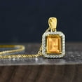 thumbnail image 4 of Gem Stone King 18K Yellow Gold Plated Silver Pendant with 18 inch Chain Octagon Yellow Citrine Moissanite (2.61 Cttw), 4 of 4