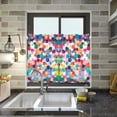 thumbnail image 4 of Yayeee Kitchen Curtains Tier Pair Light Filtering 27"x36" Rod Pocket Short Cafe Window Panel, Blue Colorful Circles, 4 of 7