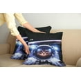 thumbnail image 2 of Ambesonne Space Throw Pillow Cover 2 Pack, Funny Astronaut Cat Humor, 16", Blue White, 2 of 5