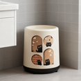 thumbnail image 5 of Outoloxit Double Deck Trash Can with Lid and Wheels, Large Capacity 10 Gallon Kitchen Bathroom Bedroom Garbage Bin with Decorative Pattern, Non-Slip Feet & Easy Clean, 5 of 6