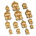 thumbnail image 1 of Latte Girl Coffee Wood Mini Charms Shapes DIY Craft Jewelry - No Hole - 30mm (6pcs), 1 of 7