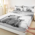 thumbnail image 3 of Homewish Polar Bear Family Queen Sheet Sets for Kids, Kawaii Wildlife Animal Flat Sheet, Winter Snow Mountain Queen Fitted Sheet, Microfiber Bedroom Decor, 4-Piece, 3 of 7