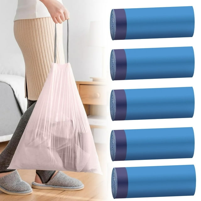 Tanjnj Clearance Drawstring Small Trash Bags 4 Gallon Garbage Bags Wastebasket Liners Kitchen Compostable Bags 75 Count Plastic Trash Bags Unscented Small Bag For Bathroom Living Bedroom