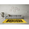 thumbnail image 3 of Ahgly Company Machine Washable Indoor Square Oriental Yellow Traditional Area Rugs, 7' Square, 3 of 4