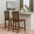 thumbnail image 2 of Linon Percival 24" Indoor Wood Counter Stool, Set of 2, Walnut, 2 of 13