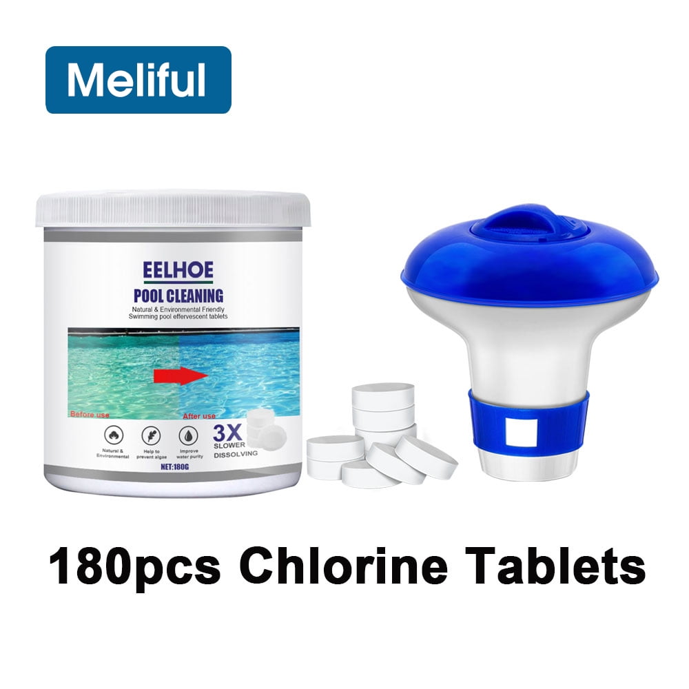 Meliful 180g Chlorine Tablets and Chemical Dispense,Large Capacity and Adjustable Release,Tablets for Swimming Pool