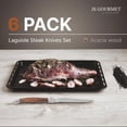 thumbnail image 3 of JS Gourmet Laguiole Steak Knives Set of 6, Stainless Steel Serrated Blade Edge with Wooden Handles and Bamboo Storage Box, 3 of 7