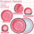 thumbnail image 4 of Disposable Tableware Set, Paper Plates, Bowls and Cups with Red Plaid Pattern, Thickened Cut-Resistant, Leak-Proof and Microwave Safe for Party, BBQ, Picnic and Family Use, 4 of 8