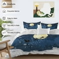 thumbnail image 3 of Christmas Snow Bedding Duvet Cover Set Twin Size 4 Pieces Eve Scene Santa Reindeer Moon Bedding Set with Zipper Closure, 1 Comforter Cover 68x86 Inches 1 Flat Sheet & 2 Pillow Cases, 3 of 7