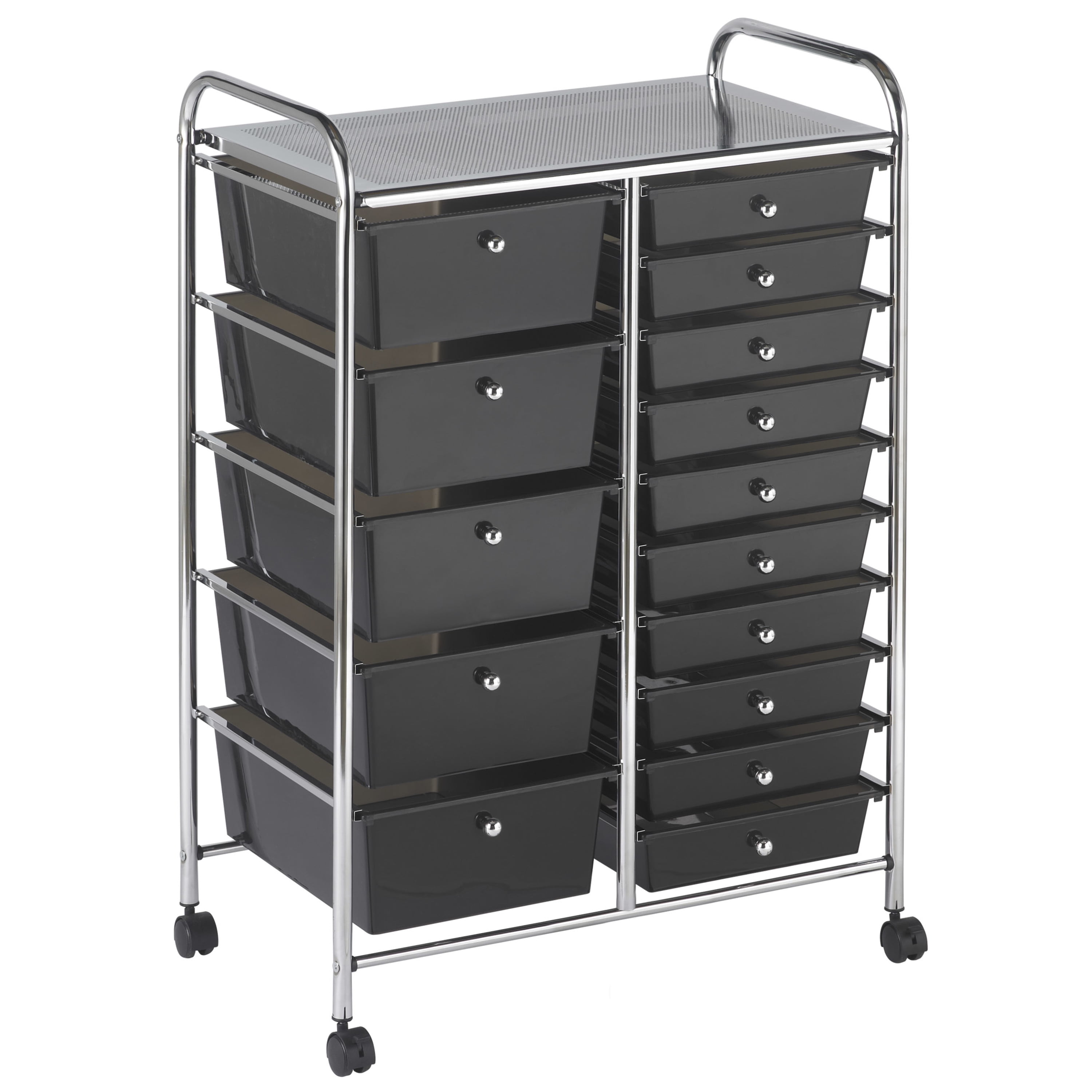15 Drawer Mobile Organizer Smoke