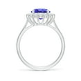thumbnail image 2 of Angara Natural 2.9 Ct. Tanzanite with Diamond Halo Ring in 14K White Gold for Women (Ring Size: 11.5), 2 of 9
