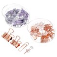 thumbnail image 1 of Papel Clips Carpeta Clips Juego, 144en2 Juegos Oficina Clips con Carpeta Clips, Papel Clips, Chinchetas Adecuadas para Escritorio Oficina Rosa Oro Púrpura, 1 of 5