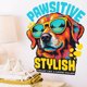 thumbnail image 1 of Adhesivo de pared Pawsitive Stylish Dog Coloridas Gafas de Sol de PVC, 1 of 4