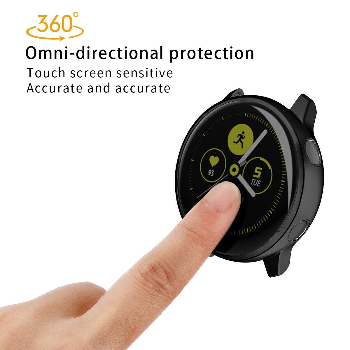 Bisen For Samsung Galaxy Watch Active 2 40 Mm Watch Active 1st Gen Case Clear Tpu Protective Cover Armor Shock Adsorption Drop Protection bl