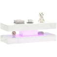 thumbnail image 1 of HOMCOM High Gloss Coffee Table with Adjustable LED Light Center Table White, 1 of 10