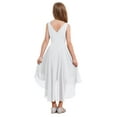 thumbnail image 2 of Riismen Robe de Demoiselle d'Honneur en Chiffon pour Filles, Sans Manches, Ourlet Haut-Bas, Robe de Fête d'Anniversaire, Blanche 14, 2 of 7