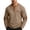 Khaki, variant on Mens Waffle Knit Henley Shirts Long Sleeve Casual Button Down Placket Tops Contrast Elbow Patches with Chest Pocket Outdoor Work Fall Tee