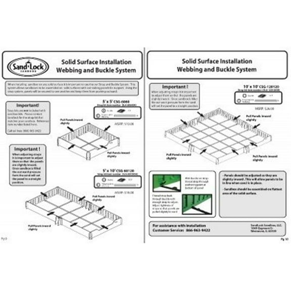 SandLock Solid Surface Strap Kit For 10x10 Sandbox