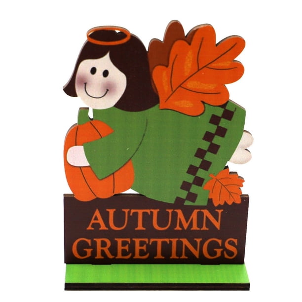Limited Time Offer! Wooden Happy Bumper Festival Table Decorations, Orange Maple Leaf Cushaw Scarecrow Table Decorations Sign Fall Party Decorations