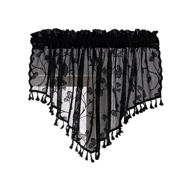 Decorative Objects Sheer Valances For Small Lace Drapes Curtains With Tassels Decorative Window Swags For Kitchen Living Room