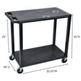 thumbnail image 3 of LUXOR EC22-B Cart, 2 Flat Shelves, 18" x 32", Black, 3 of 4