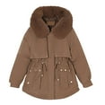 thumbnail image 7 of YUNAFFT Thermal Waist Belted Hooded Parka with Faux Fur Trim Cozy Winter Jacket for Women, 7 of 7