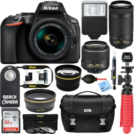 Nikon D5600 24.2 MP DSLR Camera + AF-P DX 18-55mm & 70-300mm NIKKOR Zoom Lens Kit + Accessory Bundle