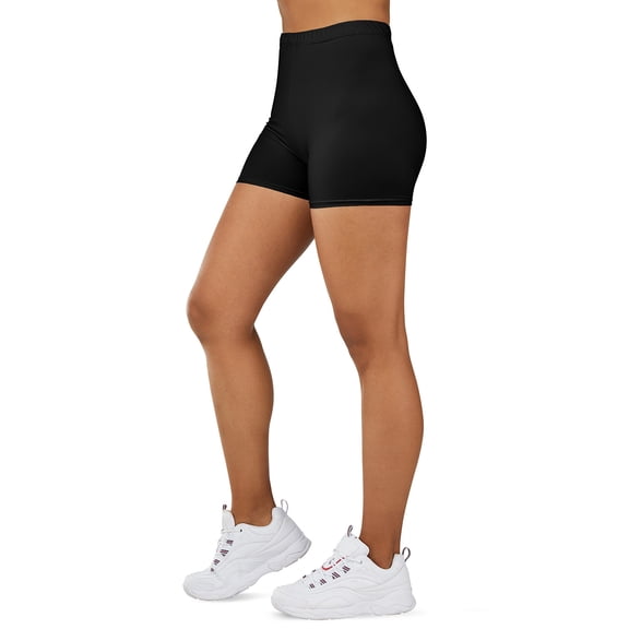 Gilbin Ultra Soft High Waist Yoga Stretch Mini-Bike Shorts for Women-Many Colors-One Size & Plus Size (Black 3X-5X)