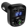 thumbnail image 2 of Cargador de coche de llamada manos libres, receptor de radio transmisor FM inalámbrico Bluetooth, adaptador estéreo de música de audio Mp3, USB dual, 2 of 5