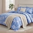 thumbnail image 6 of U by Bedsure King Comforter Set Blue, Bed in a Bag King Size Bedding, 7-Pieces Botanical Flowers Spring Comforter, Sheets, Pillowcases & Shams, 6 of 7