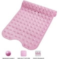 thumbnail image 3 of Bathtub and Shower Mats, 39 x 16 Inch Extra Long Non-Slip Bath Tub Mat with Suction Cups & Drain Holes,Machine Washable Bathmat for Bathroom Floor, Pink, 3 of 8