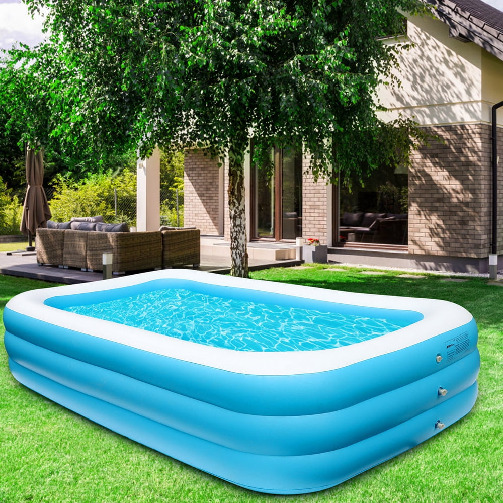 for Summer Water Party Outdoor Backyard Garden（165×33 in） Easy Set Full-Size Inflatable Above Ground Pool Large Swimming Pool Set for Whole Family with Filter Pump 