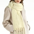 thumbnail image 5 of KOITHOT Winter Womens Scarf, Big Coloured Checked Soft Thick Warm Scarves Beige, 5 of 6