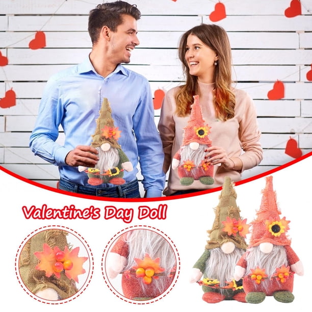 gnomos de peluche para el día de San Valentín de Jovati: el señor y la señora, gnomos escandinavos hechos a mano para la decoración de la mesa del día de San Valentín, gnomos de peluche, dulces