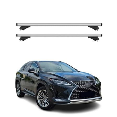 OMAC Cross Bars Roof Racks Aluminium for Lexus RX 2016-2022 Grey Carrier 2 Pcs Anti-Theft for Travel Kayak Canoe Surf Ski Snowboard Camping