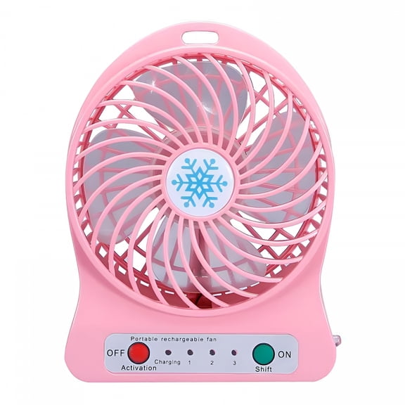 HIBIBUD Electric Mini Fan Charging 3 Gears, Small Fans Usb Rechargeable Handheld Battery Powered Portable Fans Personal Cooling Fan That Blows Cold Air (Pink)