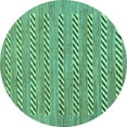 thumbnail image 1 of Ahgly Company Machine Washable Indoor Round Abstract Turquoise Blue Modern Area Rugs, 3' Round, 1 of 4
